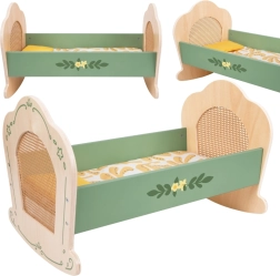 Cuna de madera vintage para muñecas