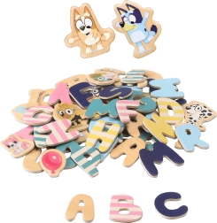 Bluey: alfabeto magnético de madera y dibujos para niños