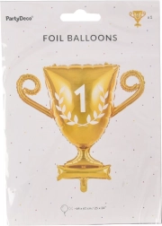 Globo de foil con forma de copa dorada