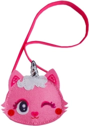 Set creativo: pequeño bolso de fieltro con gatito, rosa