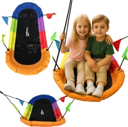 Columpio de jardín tipo nido de cigüeña rectangular multicolor 167 x 75 cm