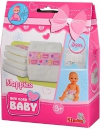 Juego de 5 pañales para muñecas NEW BORN BABY (38–43 cm)