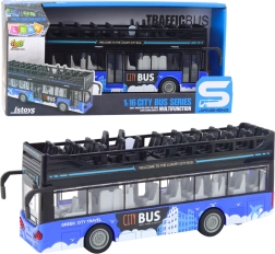 Autobús urbano de dos pisos 1:16 con tracción, luces y sonidos – azul