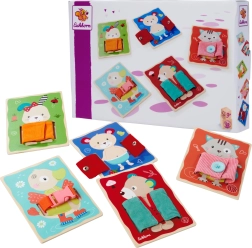 Juego educativo de madera – tableros de vestir animalitos EICHHORN