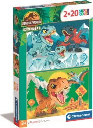 Puzle 2x20 piezas Jurassic World