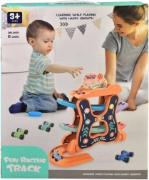 Pista de coches de varios niveles con coches para niños