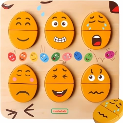 Tablero de madera para aprender emociones MASTERKIDZ – huevos montessori