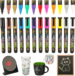 Set de 12 rotuladores de tiza líquida para vidrio, pizarras y cerámica