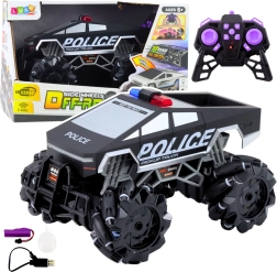 Pick-up todoterreno policial RC 1:16 con luces y efecto de humo