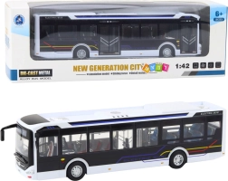 Autobús urbano metálico con luces y sonidos 1:42 blanco