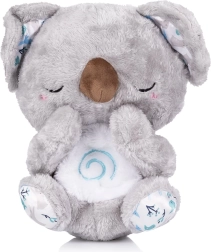 Juguete de peluche que respira con música koala blanco/gris