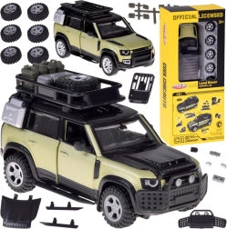 Modelo tuning metálico LAND ROVER DEFENDER 110 1:43 con set de accesorios