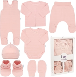 Set neonatal de 4 piezas para la maternidad New Baby I AM, rosa
