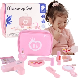 Set de cosmética de madera para niños CLASSIC WORLD en estuche rosa
