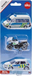 Vehículos policiales checos SIKU con motocicleta - 3 unidades