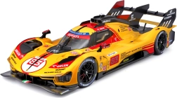 Modelo metálico Bburago 1:18 Ferrari 499P #83 amarillo 24H Le Mans 2024