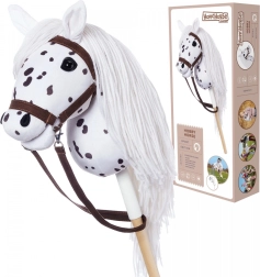 Caballo de hobby en palo HOPPIHORSE A3 con estampado de leopardo