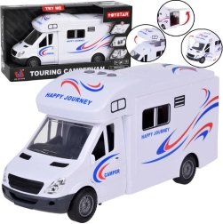 Caravana blanca con luces y sonidos