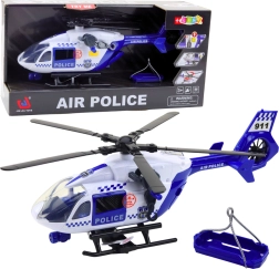 Helicóptero de policía con luces y sonidos 1:12 con gancho y camilla