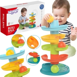 Pista de bolas Woopie Baby con torre en espiral y 3 bolas