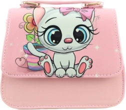 Bolso infantil con motivo de gatita, rosa, brillante