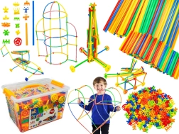 Pajitas de construcción 3D, juego de construcción de 1000 piezas en maletín
