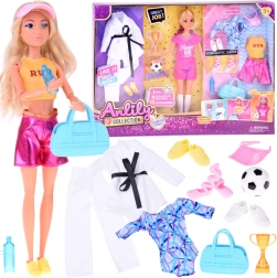 Muñeca deportiva Anlily con un set de conjuntos deportivos y accesorios