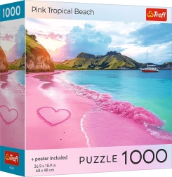 Puzzle Trefl playa tropical rosa 1000 piezas