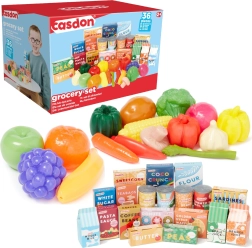 Juego de alimentos para niños CASDON – frutas y verduras de plástico, 36 piezas