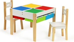 Juego de muebles infantiles de madera: mesa y 2 sillas ECOTOYS