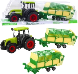 Tractor verde con remolque para niños 50 cm