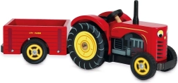 Le Toy Van tractor rojo con remolque