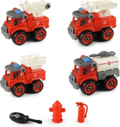 Set de camiones de bomberos atornillables con accesorios
