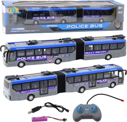 Autobús de policía RC con luces LED gris 1:32