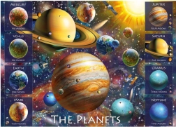 Puzzle DINO Espacio y ocho planetas 500 piezas XL
