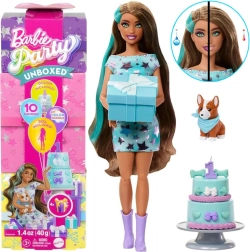 Barbie Party Unboxed muñeca de cumpleaños con perrito corgi