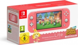 Nintendo Switch Lite coral con el juego Animal Crossing: New Horizons