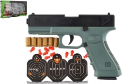 Pistola de dardos de espuma con dianas