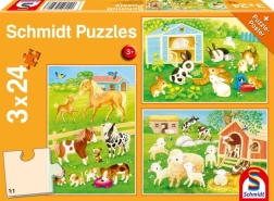 Puzzle SCHMIDT Amigos de la granja, 3×24 piezas