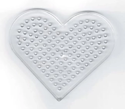 Playbox base transparente para cuentas termoadhesivas con forma de corazón