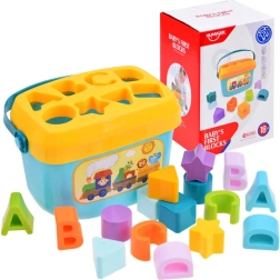 Set educativo: cubo con bloques y letras, clasificador de formas, 16 piezas