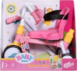 Baby Born triciclo con barra de empuje y cinturones de seguridad