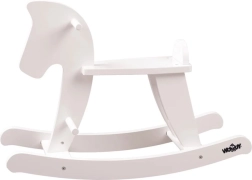 Caballito balancín de madera – blanco