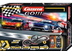 Circuito de coches Carrera GO GT Powerplay 4,9 m con looping y coches Ford Mustang GT3 y Ferrari 296 GT3