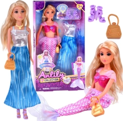 Muñeca Anlily 2 en 1 princesa y hada marina con accesorios