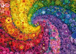 Puzle Colores arremolinados en flor 2000 piezas