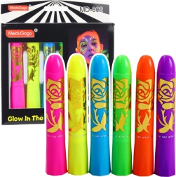 Set de marcadores faciales neón UV fluorescentes 6 uds