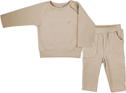 Conjunto para bebé Koala Bello – camiseta de manga larga y pantalones de chándal, beige