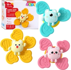 Juego de spinners sensoriales con ventosa para bebés y niños pequeños, 3 uds