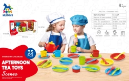 Mega juego infantil de té con platos y accesorios (35 piezas)